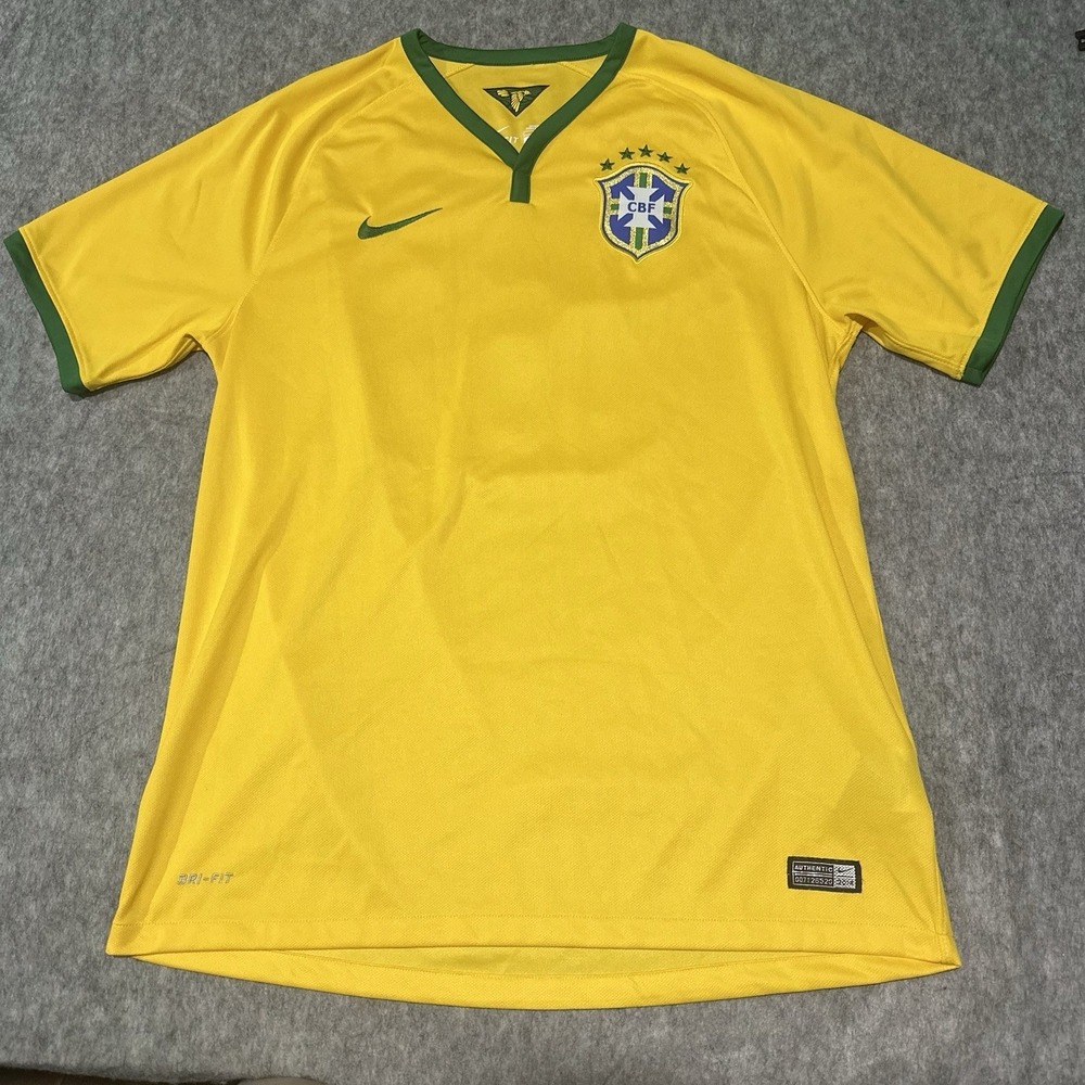 Nike Brazil 2014 Home Football Shirt Soccer Jersey #10 Neymar Jr 575281703 -Sz L